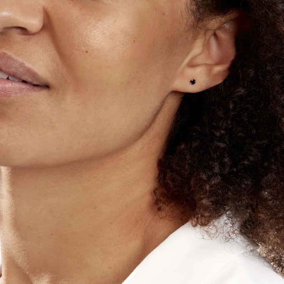 Boucles D'oreilles Puces Daria Or Blanc Oxyde De Zirconium