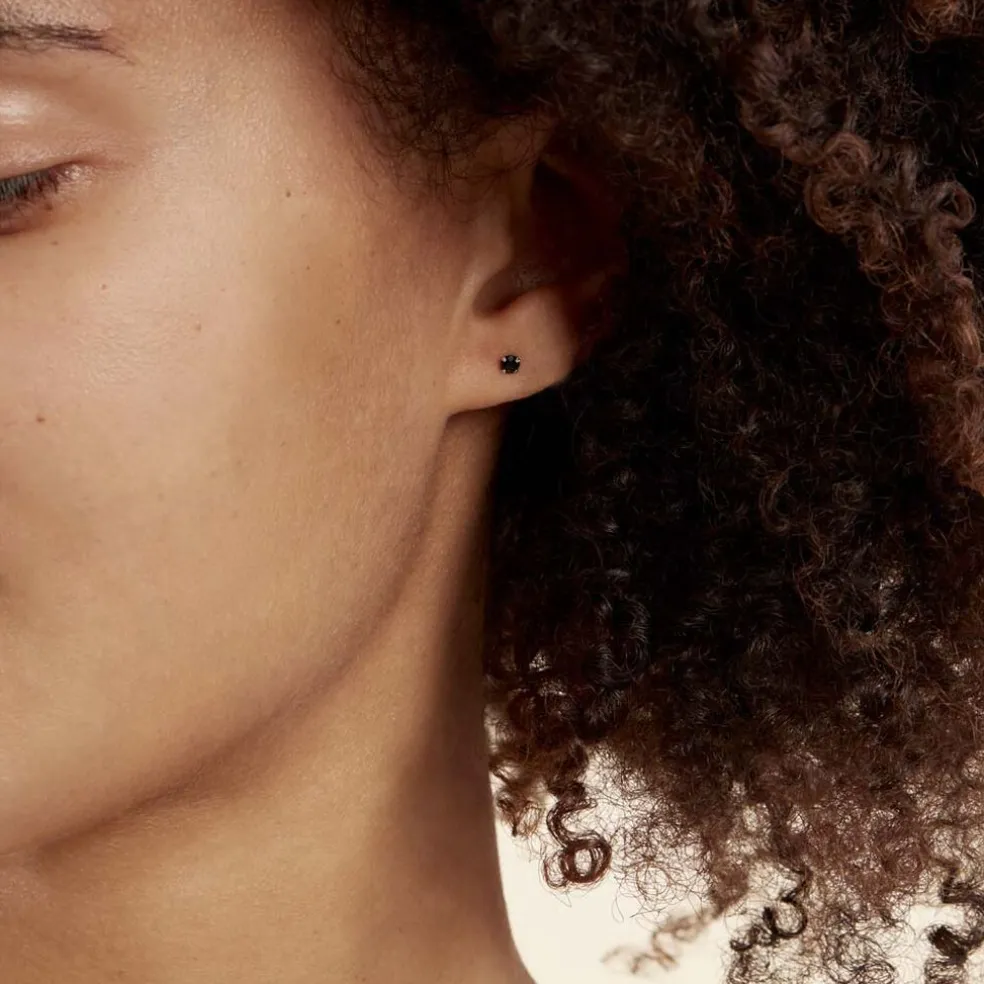 Boucles D'oreilles Puces Daria Or Blanc Oxyde De Zirconium