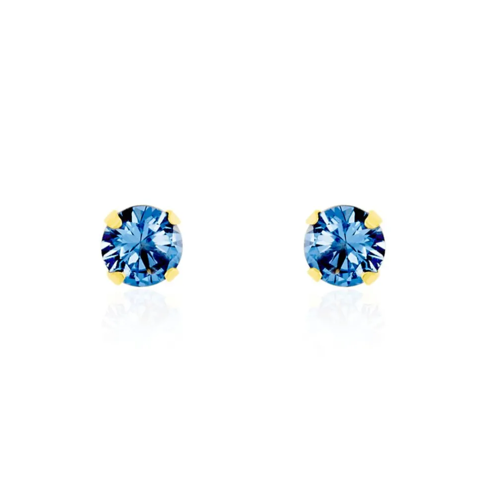 Boucles D'oreilles Puces daria Serti Griffe 3 Or Jaune Oxyde