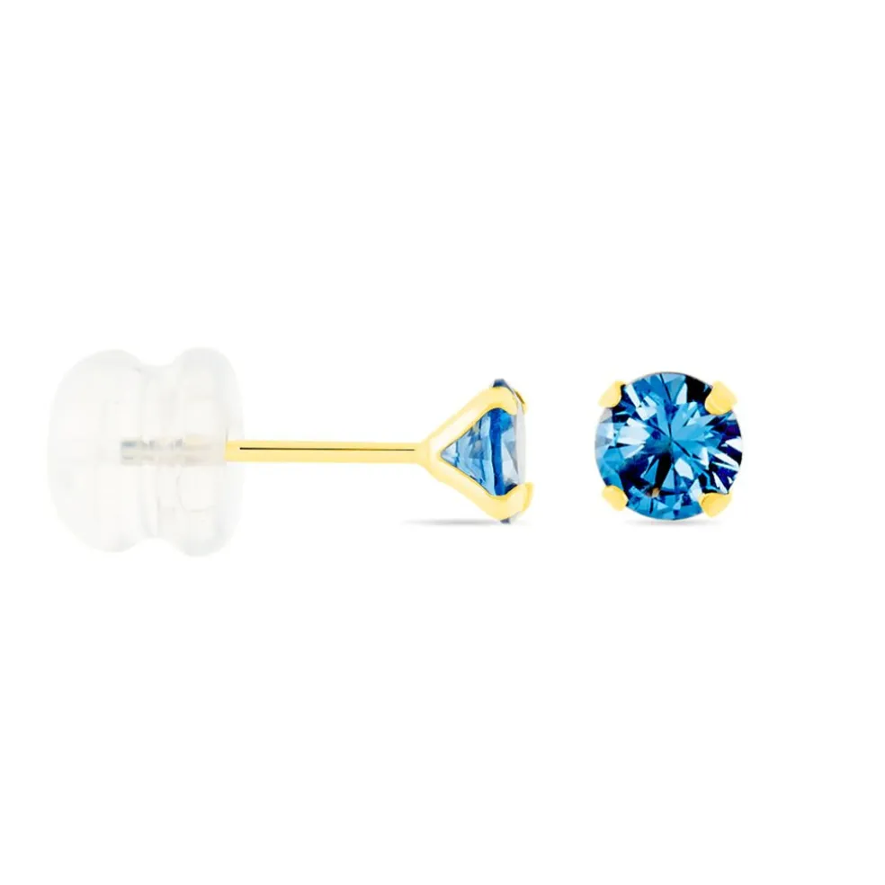 Boucles D'oreilles Puces daria Serti Griffe 3 Or Jaune Oxyde