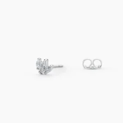 Boucles D'oreilles Puces Duchesse Argent Blanc Oxyde De Zirconium
