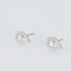 Boucles D'oreilles Puces Domitia Or Blanc Diamant