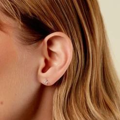 Boucles D'Oreilles Puces Daithi Or Jaune Oxyde De Zirconium