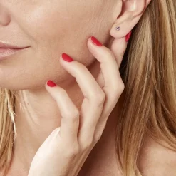 Boucles D'oreilles Puces Doreen Carre Or Jaune Oxyde De Zirconium