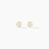 Boucles D'oreilles Puces Daria Serti Clos Or Jaune Oxyde De Zirconium