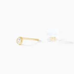 Boucles D'oreilles Puces Daria Serti Clos Or Jaune Oxyde De Zirconium