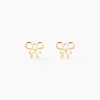 Boucles D'oreilles Puces Darina Noeud Or Jaune Oxyde De Zirconium