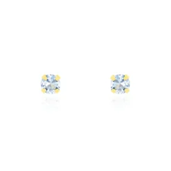 Boucles D'oreilles Puces daria Serti Griffe 2 Or Jaune Oxyde