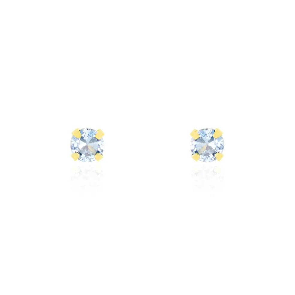 Boucles D'oreilles Puces daria Serti Griffe 2 Or Jaune Oxyde
