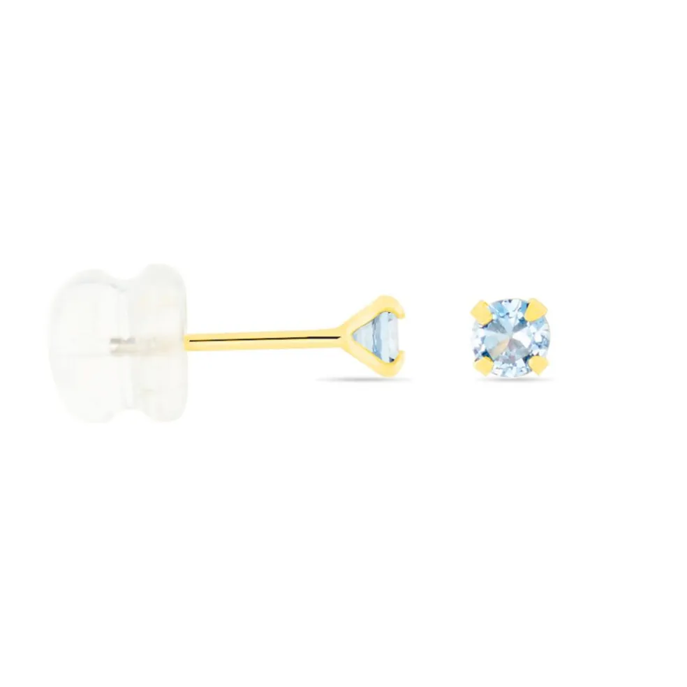 Boucles D'oreilles Puces daria Serti Griffe 2 Or Jaune Oxyde