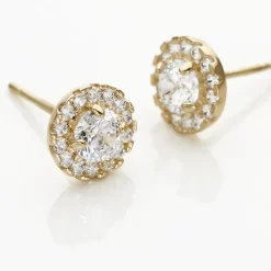 Boucles D'oreilles Puces Edmee Or Jaune Oxyde De Zirconium