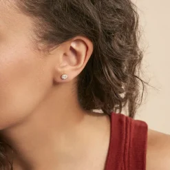 Boucles D'oreilles Puces Edmee Or Jaune Oxyde De Zirconium
