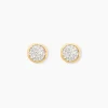 Boucles D'oreilles Puces Edmee Cercle 0 Or Jaune Strass