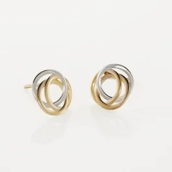 Boucles D'oreilles Puces Edmee Cercle Or Bicolore