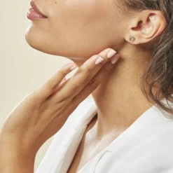 Boucles D'oreilles Puces Edmee Cercle Or Bicolore