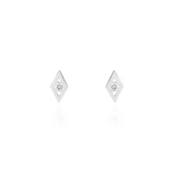 Boucles D'oreilles Puces Eirena Or Blanc Diamant