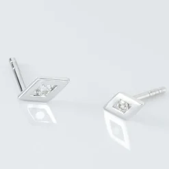 Boucles D'oreilles Puces Eirena Or Blanc Diamant