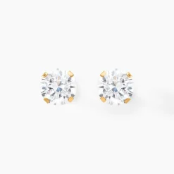 Boucles D'oreilles Puces Eddie Or Jaune Oxyde De Zirconium