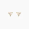 Boucles D'oreilles Puces Eloane Triangle Or Jaune Oxyde De Zirconium