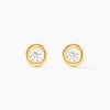Boucles D'oreilles Puces Eden Serti Pneu Or Jaune Oxyde De Zirconium