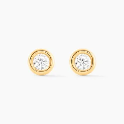 Boucles D'oreilles Puces Eden Serti Pneu Or Jaune Oxyde De Zirconium