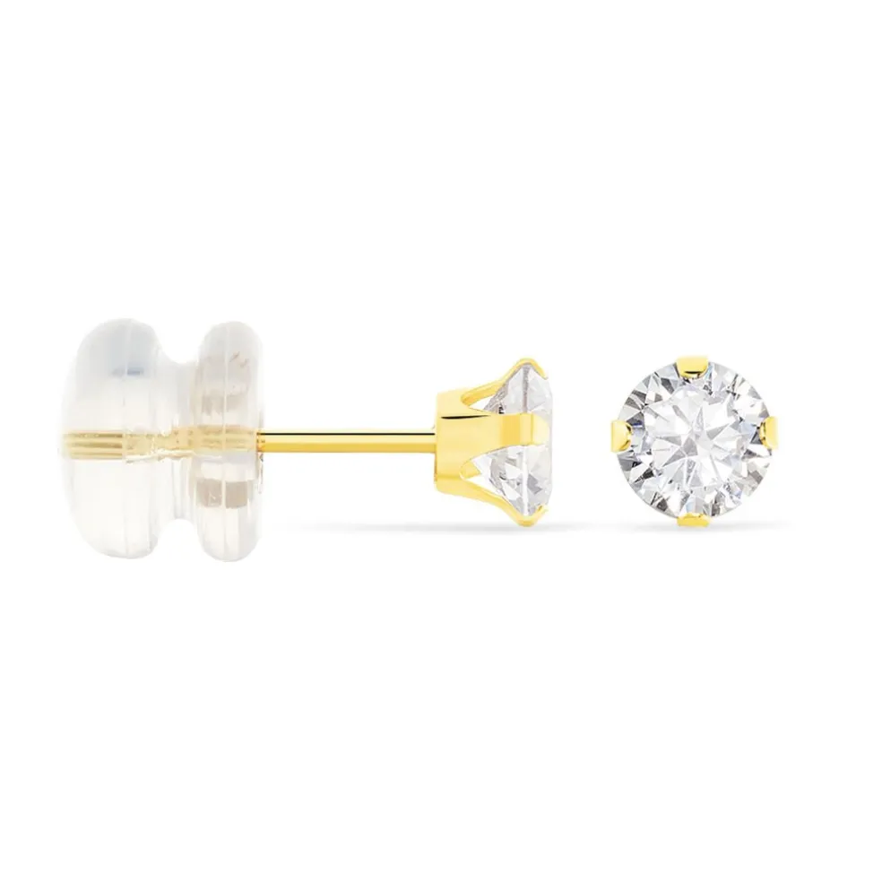 Boucles D'oreilles Puces Eddie Or Jaune Oxyde De Zirconium