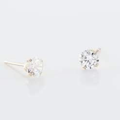 Boucles D'oreilles Puces Eddie Or Jaune Oxyde De Zirconium