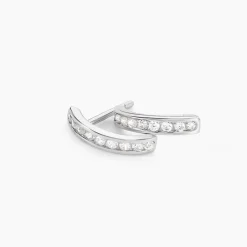 Boucles D'oreilles Puces Elenore Argent Blanc Oxyde De Zirconium