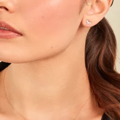 Boucles D'oreilles Puces Earnestine Or Jaune Oxyde De Zirconium