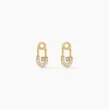 Boucles D'oreilles Puces Epiktetos Or Jaune Oxyde De Zirconium