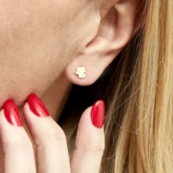 Boucles D'oreilles Puces Elioussa Lapin Or Jaune Oxyde De Zirconium