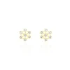 Boucles D'oreilles Puces Eileen Flocon Or Jaune Oxyde De Zirconium