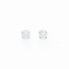 Boucles D'oreilles Puces Eddie Or Blanc Oxyde De Zirconium