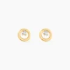 Boucles D'oreilles Puces Edmee Cercle Or Jaune Oxyde De Zirconium