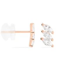 Boucles D'oreilles Puces Edma Or Rose Oxyde De Zirconium