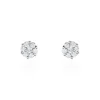 Boucles D'oreilles Puces Eleanor Fleur Or Blanc Oxyde De Zirconium