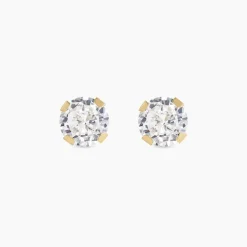 Boucles D'oreilles Puces Eddie Or Jaune Oxyde De Zirconium