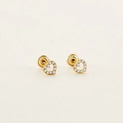 Boucles D'oreilles Puces Eily Or Jaune Oxyde De Zirconium