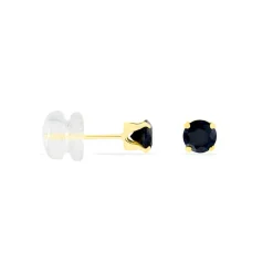 Boucles D'oreilles Puces Elea Serti Griffe Or Jaune Saphir