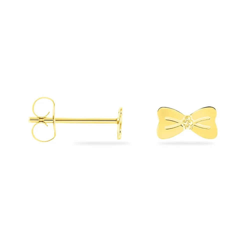 Boucles D'oreilles Puces Evonne Noeud Or Jaune