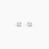 Boucles D'oreilles Puces Eddie Or Blanc Oxyde De Zirconium