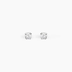Boucles D'oreilles Puces Eddie Or Blanc Oxyde De Zirconium