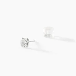 Boucles D'oreilles Puces Eddie Or Blanc Oxyde De Zirconium