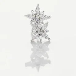 Boucles D'oreilles Puces Eclat Argent Blanc Oxyde De Zirconium