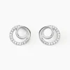 Boucles D'oreilles Puces Eliseum Argent Blanc Oxyde De Zirconium