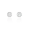 Boucles D'oreilles Puces Eden Serti Pneu Or Blanc Oxyde De Zirconium