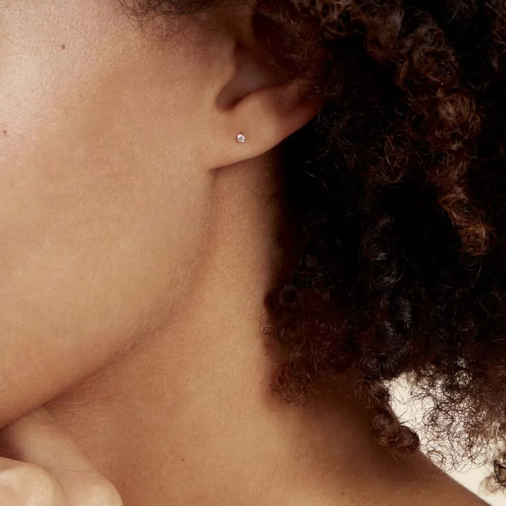 Boucles D'oreilles Puces Eddie Or Jaune Oxyde De Zirconium