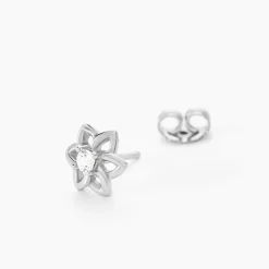 Boucles D'oreilles Puces Emiliette Argent Blanc Oxyde De Zirconium