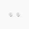 Boucles D'oreilles Puces Fidelia Boule Or Blanc