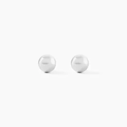 Boucles D'oreilles Puces Fidelia Boule Or Blanc